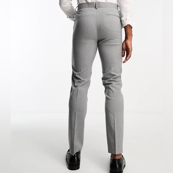 ASOS Design Slim Smart Dress Pants in Gray W34 L32 - Picture 3 of 12